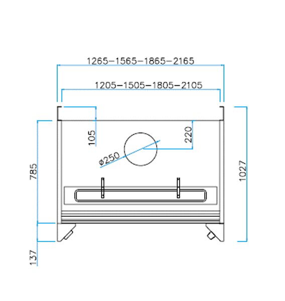 Sorbonne autoportante - Classe M1 - 1 guillotine à vitre fixe - L1265 x p1027 x H2300 mm