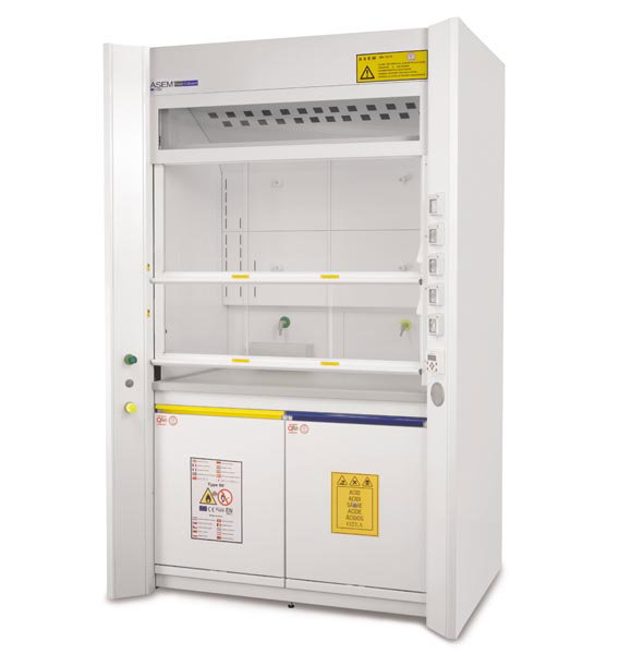 Sorbonne autoportante - en PVC - 1 guillotine à vitre fixe - L1265 x p1027 x H2300 mm