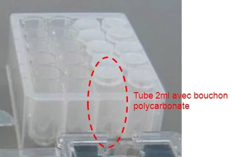 AX-SV-58 - Tubes à échantillon en polycarbonate avec bouchons (Lot de 100 tubes)