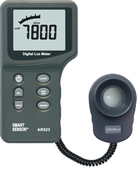 Mesure de l'intensité lumineuse :  luxmètre AR823