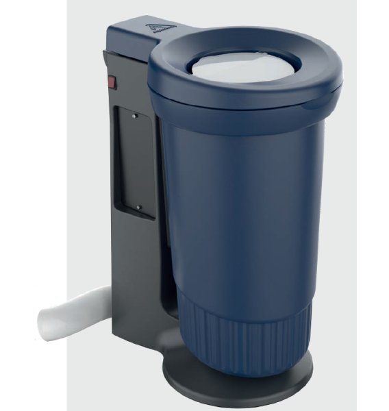 Poubelle avec raccordement pour extraction - couleur bleue