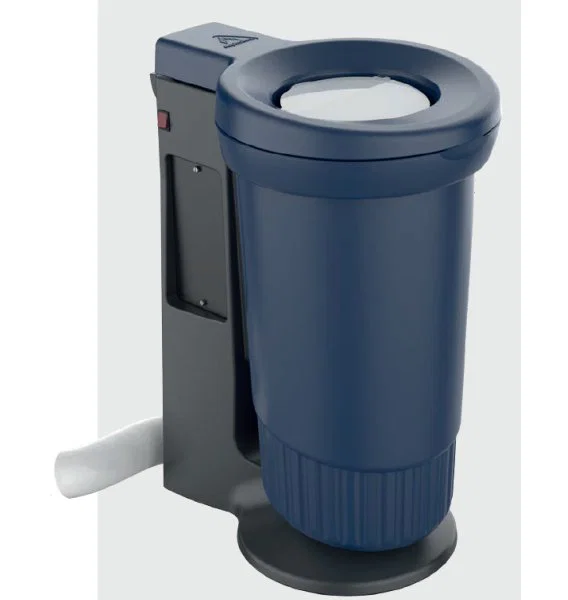 Poubelle avec raccordement pour extraction - couleur bleue