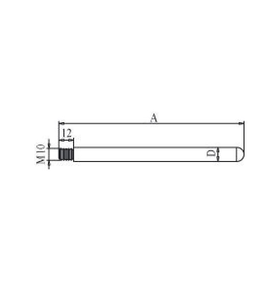 Tige pour socle avec filetage M10 - 500 mm