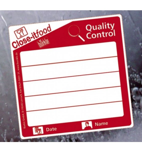 Etiquettes close-it Food - 95 x 95 mm - Rouleau de 500 - Rouge - Bürkle