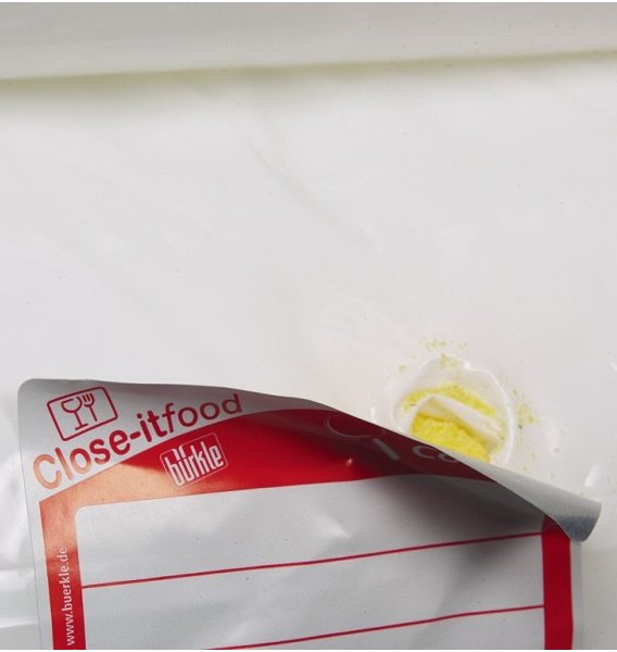 Etiquettes close-it Food - 95 x 95 mm - Rouleau de 500 - Jaune - Bürkle