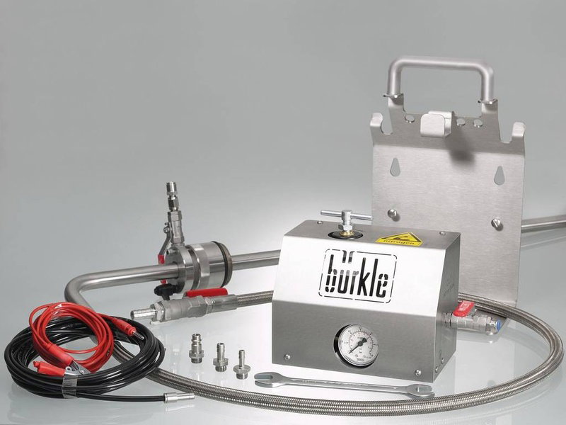 Pompe de prélèvement de solvants pour fûts, ATEX - Flexible d'écoulement - Bürkle