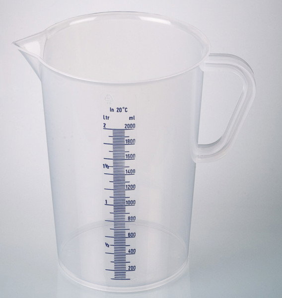 Bécher avec poignée en PP, graduations bleues - 500 ml - Bürkle