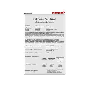 Certificat de calibrage d'usine pour 80% HR à 50°C - Pour enceinte HCP - Memmert