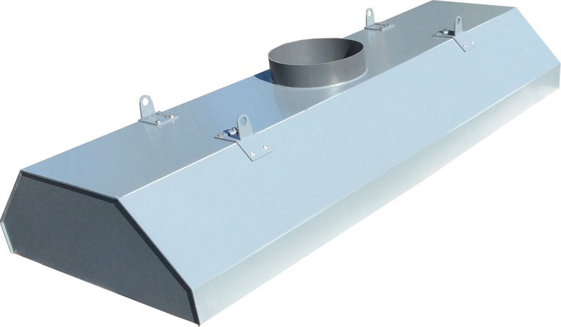 Hotte centrale blanche en PVC, L1200 x p600 x H350 mm