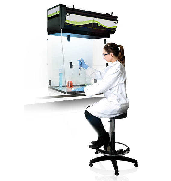 Hotte chimique à filtration (ETRAF) CAPTAIR Midcap M 321 Nue - Erlab