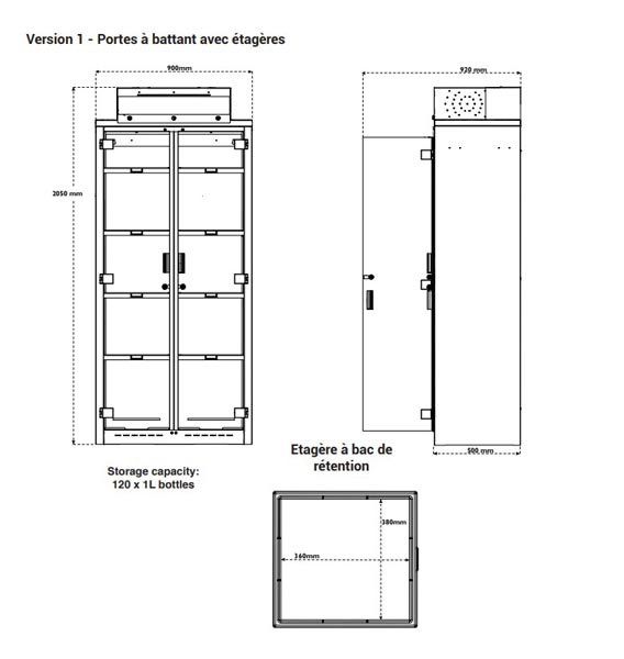 Armoire ventilée à filtration - Captair 832BF Midcap - Erlab