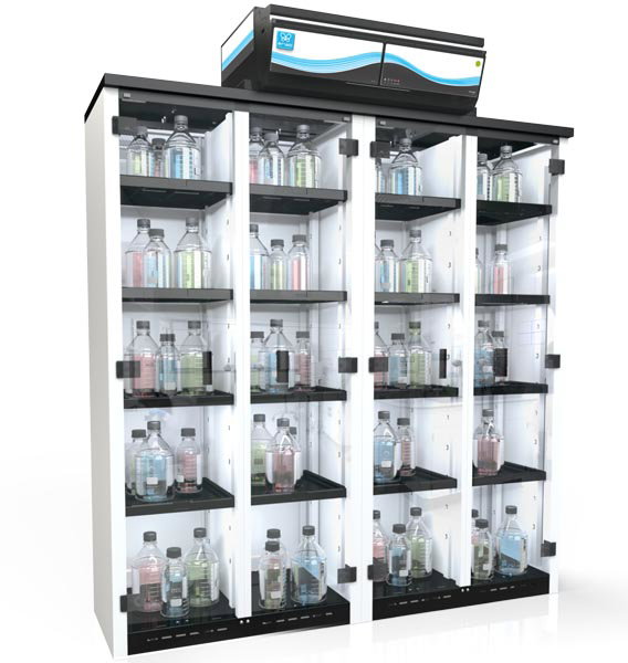 Armoire ventilée à filtration - Captair 1634 Smart, version bacs de rangements - Erlab