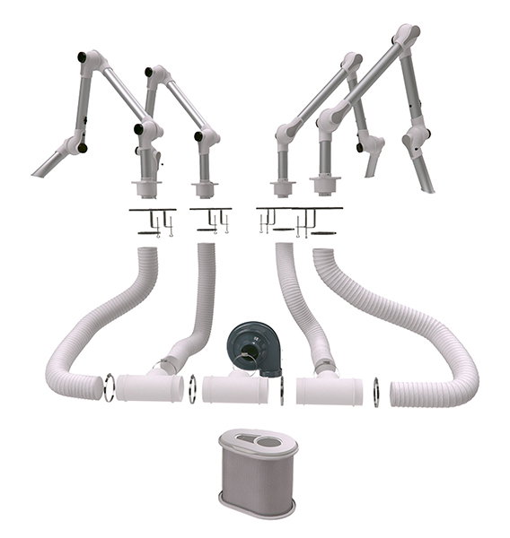 Kit complet d'extraction - Ø50mm - Filtre à gaz - Fumex