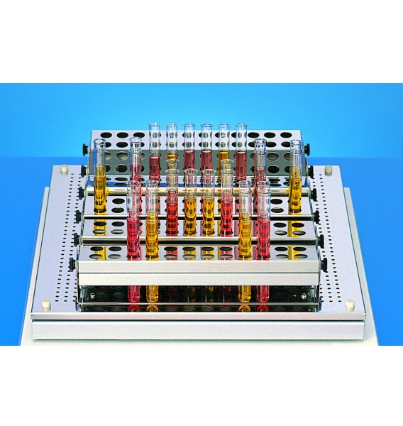 Support inox pour tubes à essais