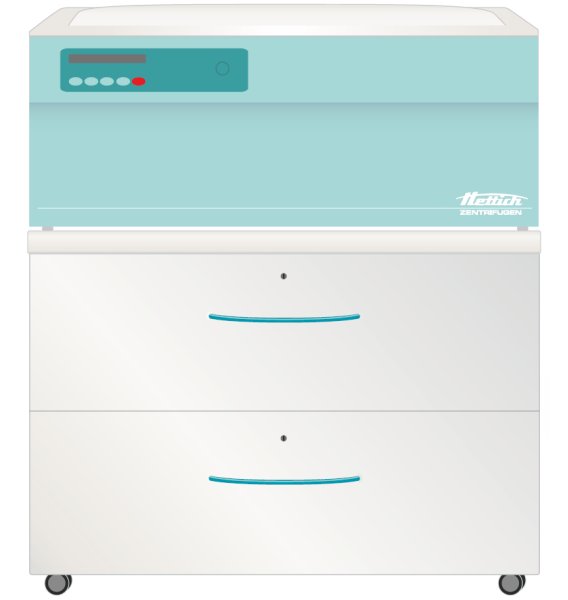 HET-4615A - Meuble à roulettes pour centrifugeuses - 2 tiroirs