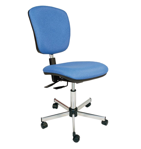 Chaise asynchrone vinyle bleu à roulettes - Kango