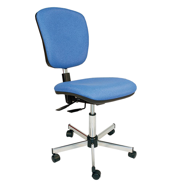 Chaise asynchrone vinyle bleu à roulettes - Kango