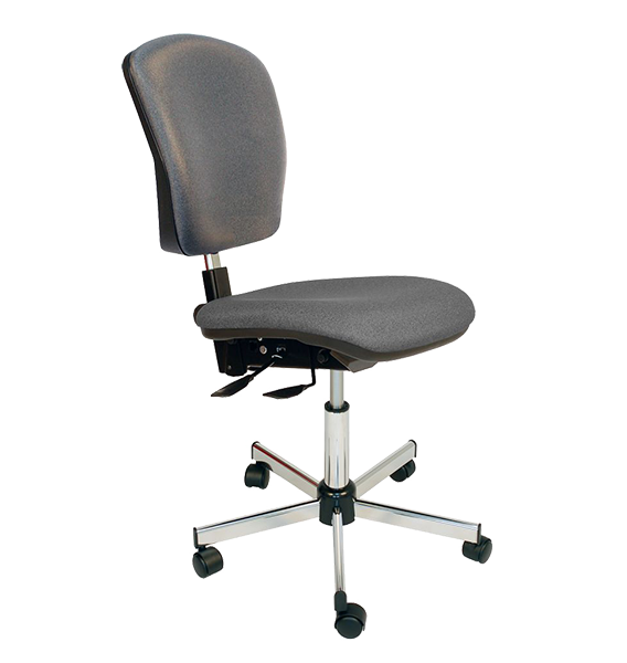 Chaise asynchrone vinyle gris à roulettes - Kango
