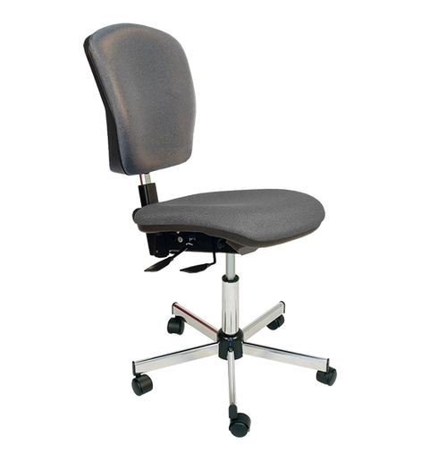 Chaise asynchrone vinyle gris à roulettes - Kango