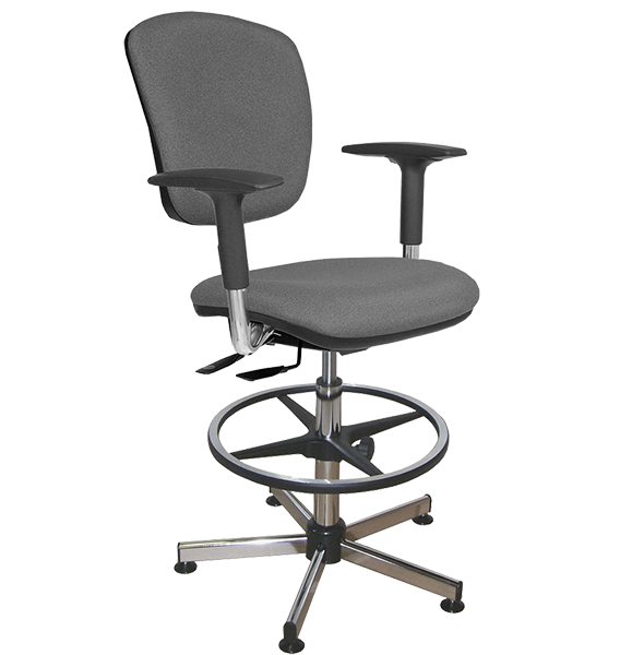 Chaise vinyle asynchrone avec repose-pieds et accoudoirs - Kango