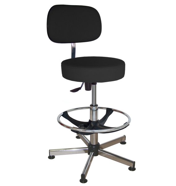 Chaise vinyle noir à patins articulés - Kango