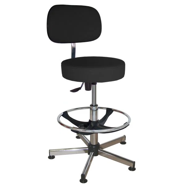 Chaise vinyle noir à patins articulés - Kango