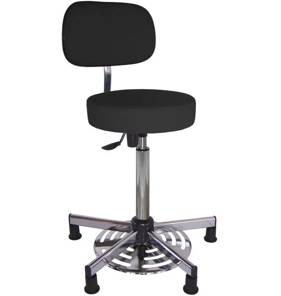Chaise vinyle noir à patins - Kango