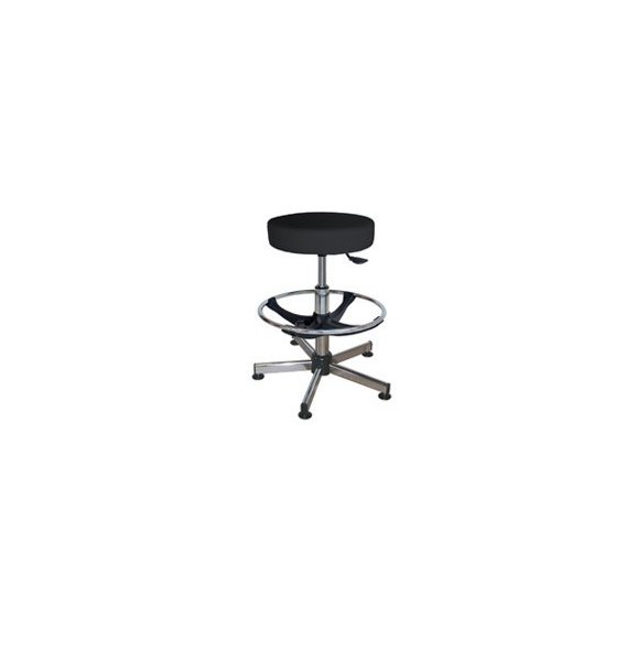 Tabouret vinyle noir à patins - Kango