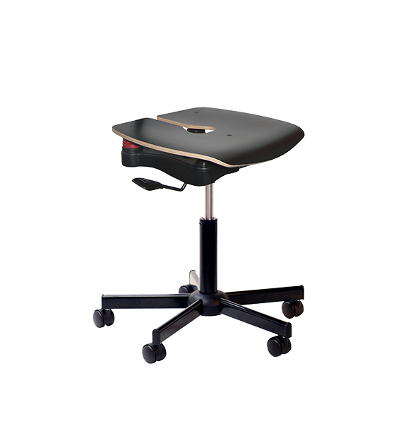 Tabouret professionnel Koncept Bois noir à roulettes - Kango
