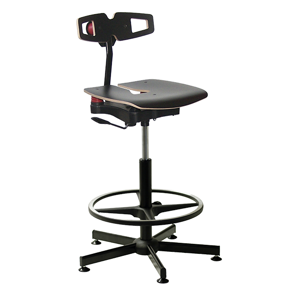 Chaise bois professionnelle Koncept noire avec repose-pieds - Kango