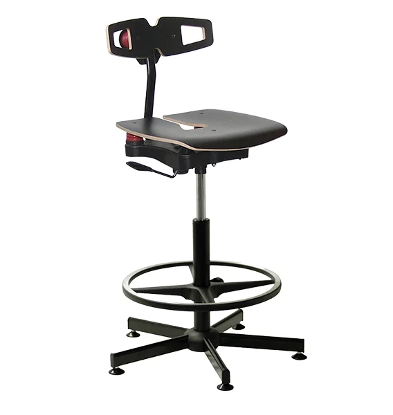 Chaise bois professionnelle Koncept noire avec repose-pieds - Kango