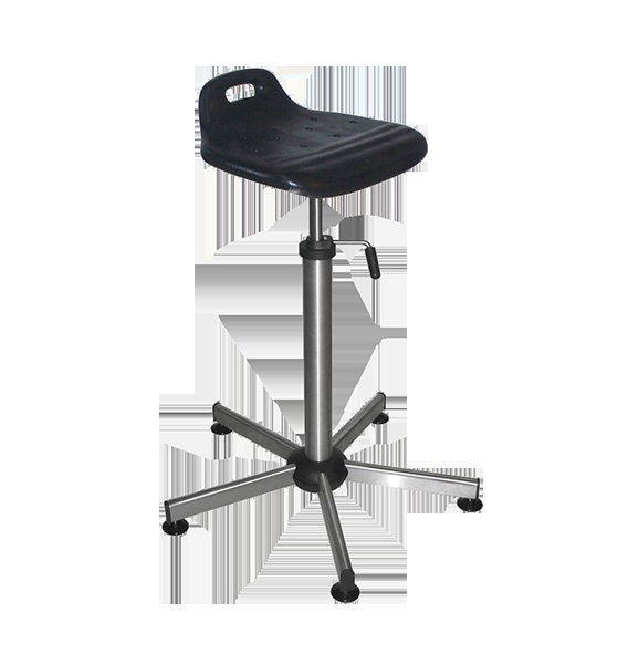 Siège assis-debout professionnel inox / polyuréthane noir - Kango