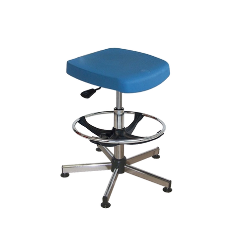 Semi-assis polyuréthane bleu avec repose-pieds - Kango