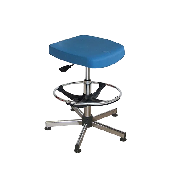 Semi-assis polyuréthane bleu avec repose-pieds - Kango