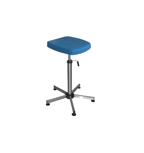 Siège semi-assis professionnel inox / polyuréthane bleu - Kango