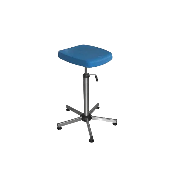 Siège semi-assis professionnel inox / polyuréthane bleu - Kango
