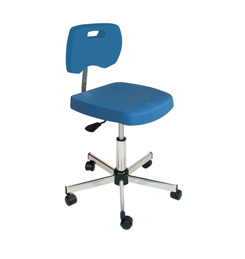 Chaise bleue polyuréthane confort avec roulettes - Kango