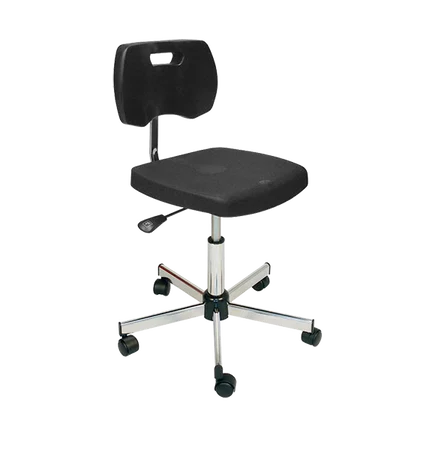 Chaise noire polyuréthane confort avec roulettes - Kango