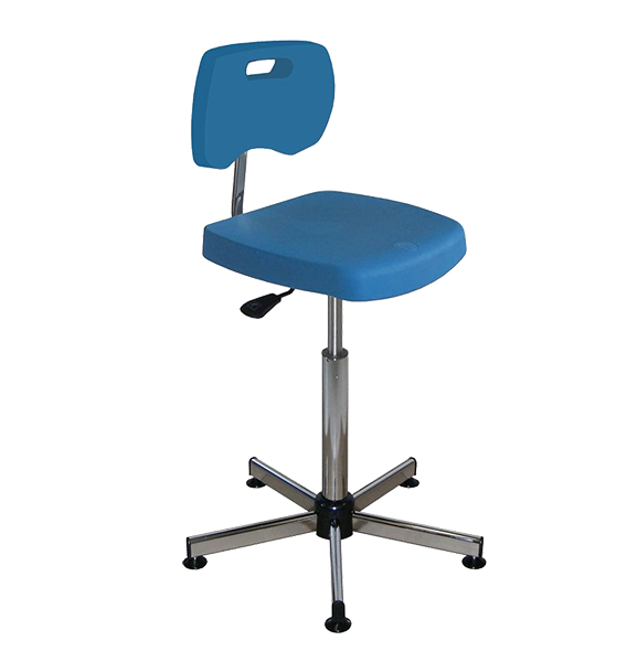 Chaise bleue polyuréthane confort à patins - Kango
