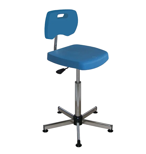 Chaise bleue polyuréthane confort à patins - Kango