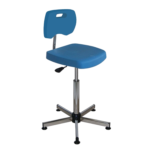 Chaise bleue polyuréthane confort à patins - Kango