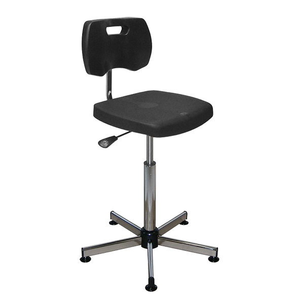 Chaise noire polyuréthane confort à patins - Kango