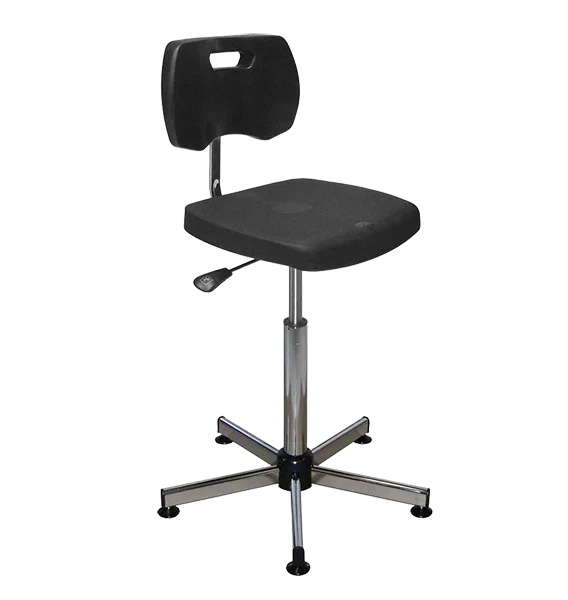 Chaise noire polyuréthane confort à patins - Kango