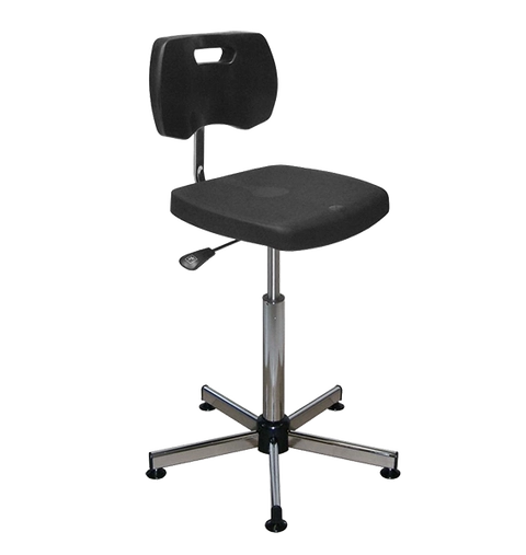 Chaise noire polyuréthane confort à patins - Kango