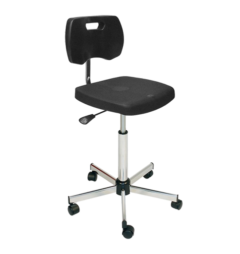 Chaise noire haute polyuréthane confort avec roulettes - Kango