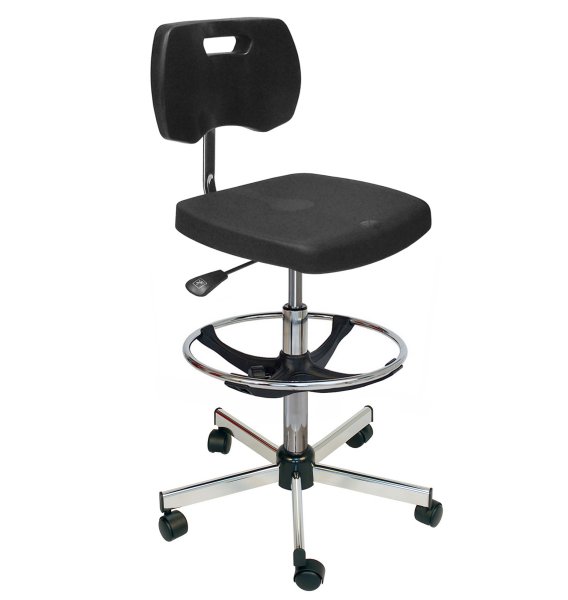 Chaise polyurethane confort avec roulettes - Kango