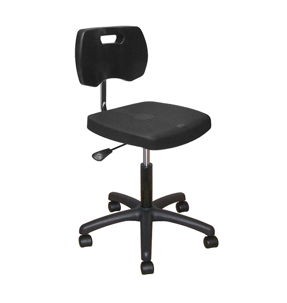 Chaise noire polyuréthane confort avec roulettes - Kango
