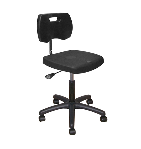 Chaise noire polyuréthane confort avec roulettes - Kango