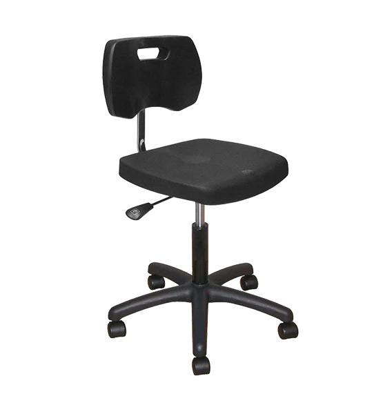 Chaise noire polyuréthane confort avec roulettes - Kango