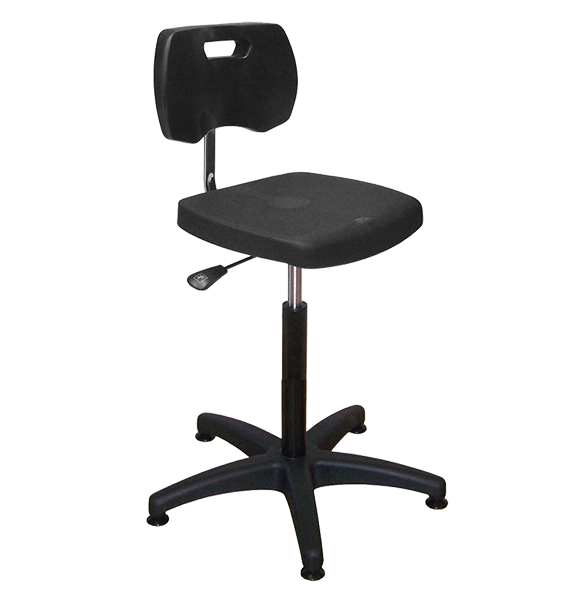 Chaise noire haute polyuréthane confort à patins avec piétement polyamide - Kango